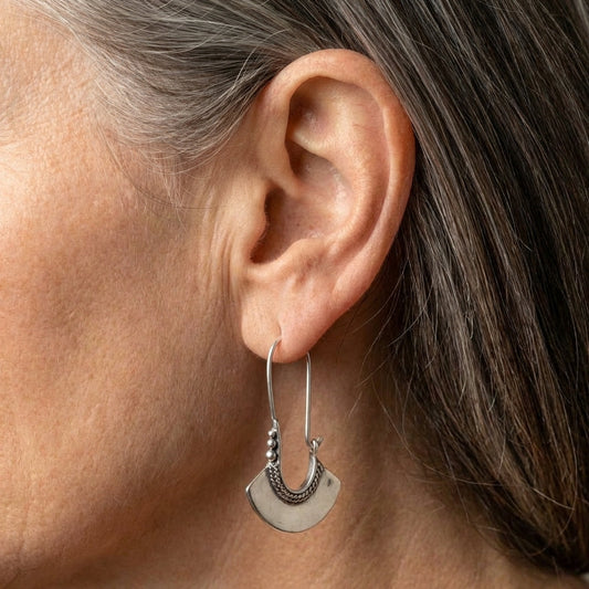 Vintage Silver Crest Earrings