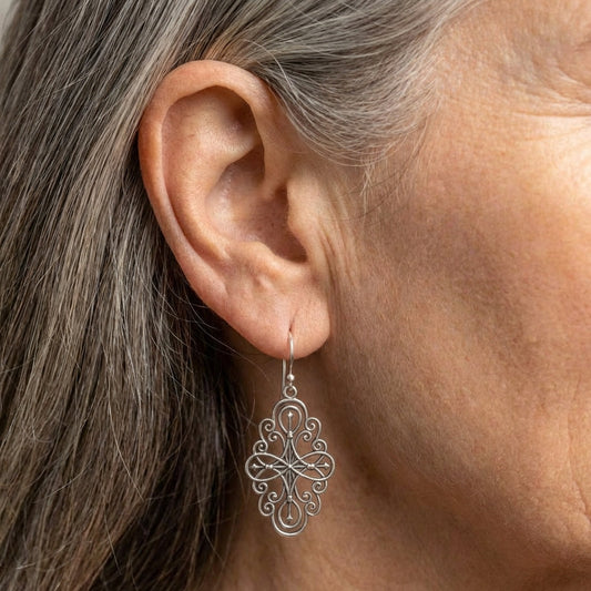 Vintage Silver Cross Earrings