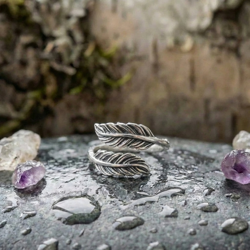 Vintage Silver Feather Ring