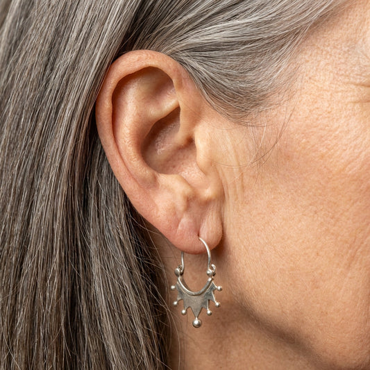 Vintage Silver Geometric Earrings