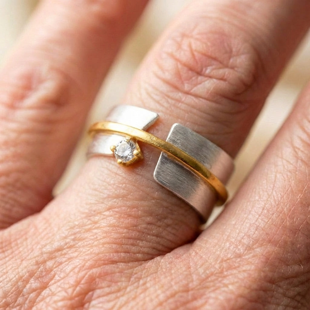 Vintage Silver Gold Ring