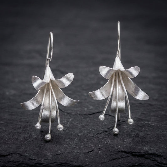 Vintage Silver Open Lotus Earrings
