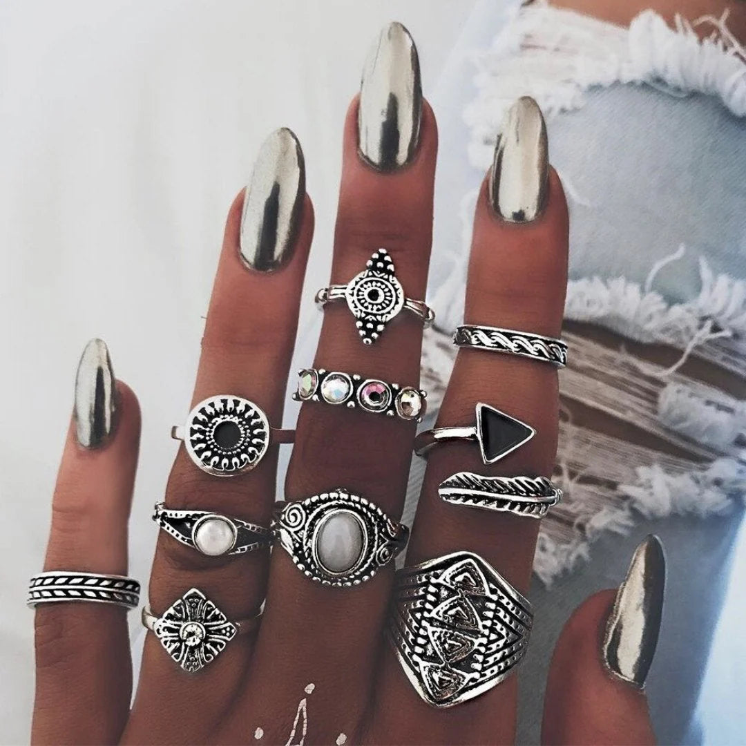 Vintage Silver Ring Set
