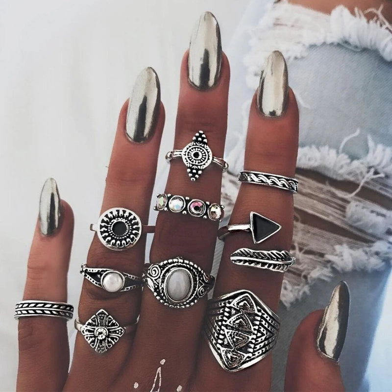 Vintage Silver Ring Set