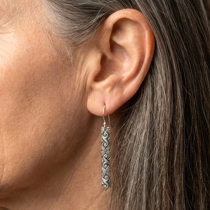 Vintage Silver Scroll Earrings