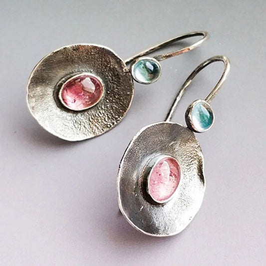 Vintage Silver Tourmaline Earrings