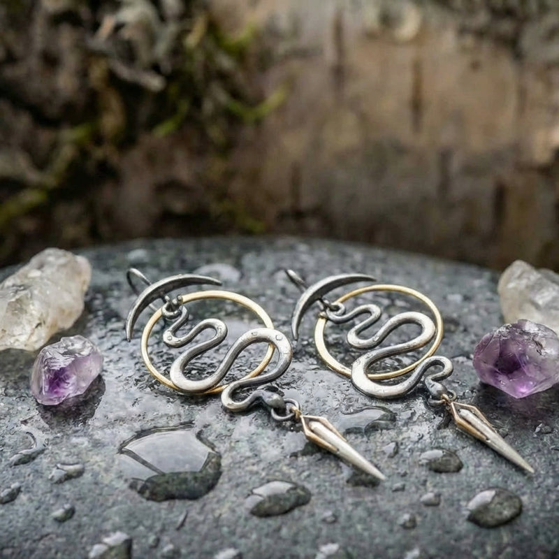 Vintage Snake Spiral Earrings