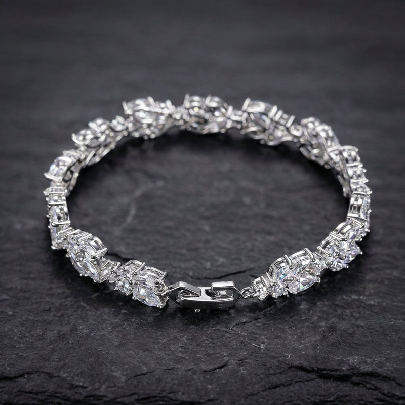 Vintage Sparkling Silver Chain Bracelet