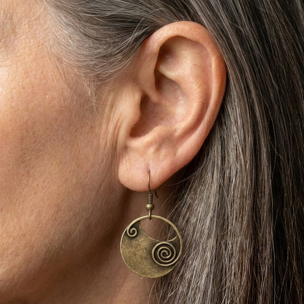 Vintage Spiral Bronze Earrings