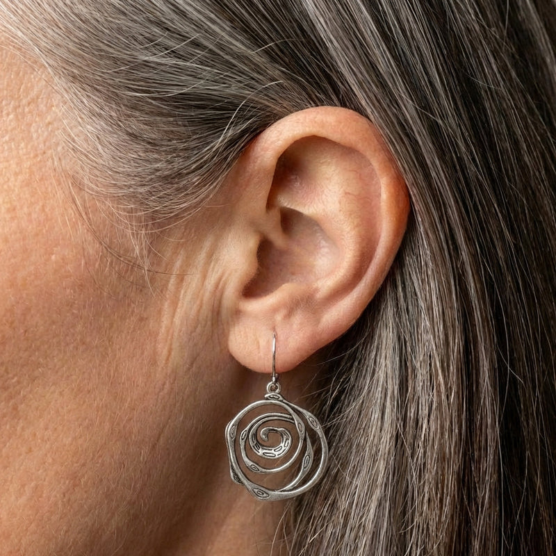 Vintage Spiral Dangle Earrings