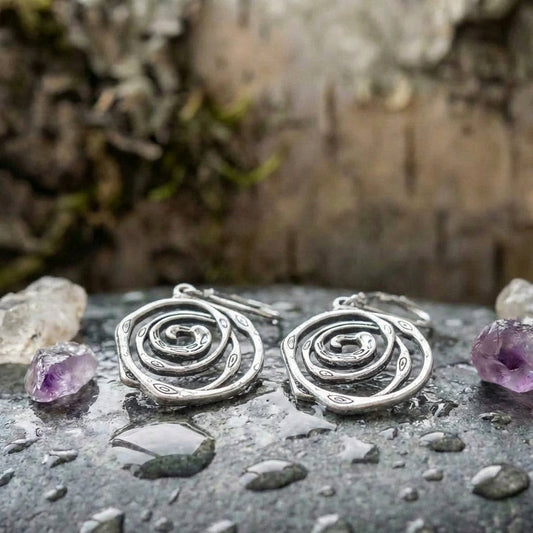 Vintage Spiral Dangle Earrings