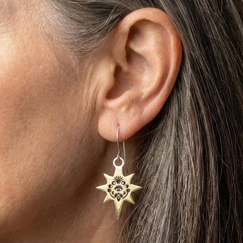 Vintage Star Eye Earrings