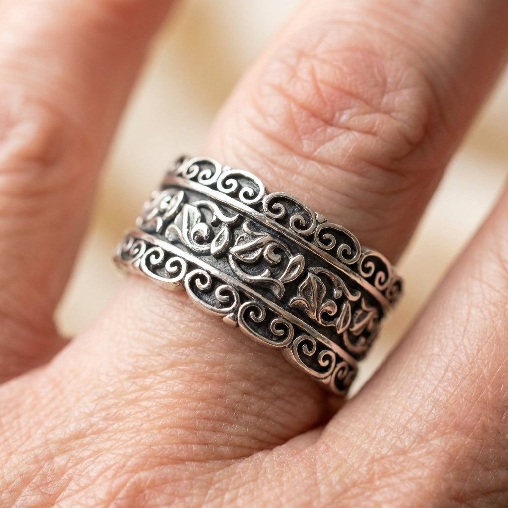 Vintage Sterling Silver Mask Ring