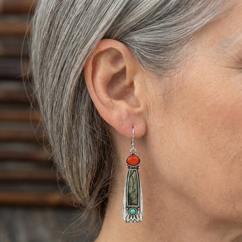 Vintage Stone Dangle Earrings