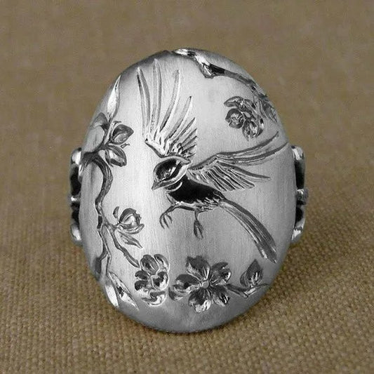 Vintage Swallow Flower Ring