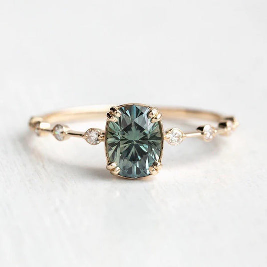 Vintage Teal Sapphire Ring