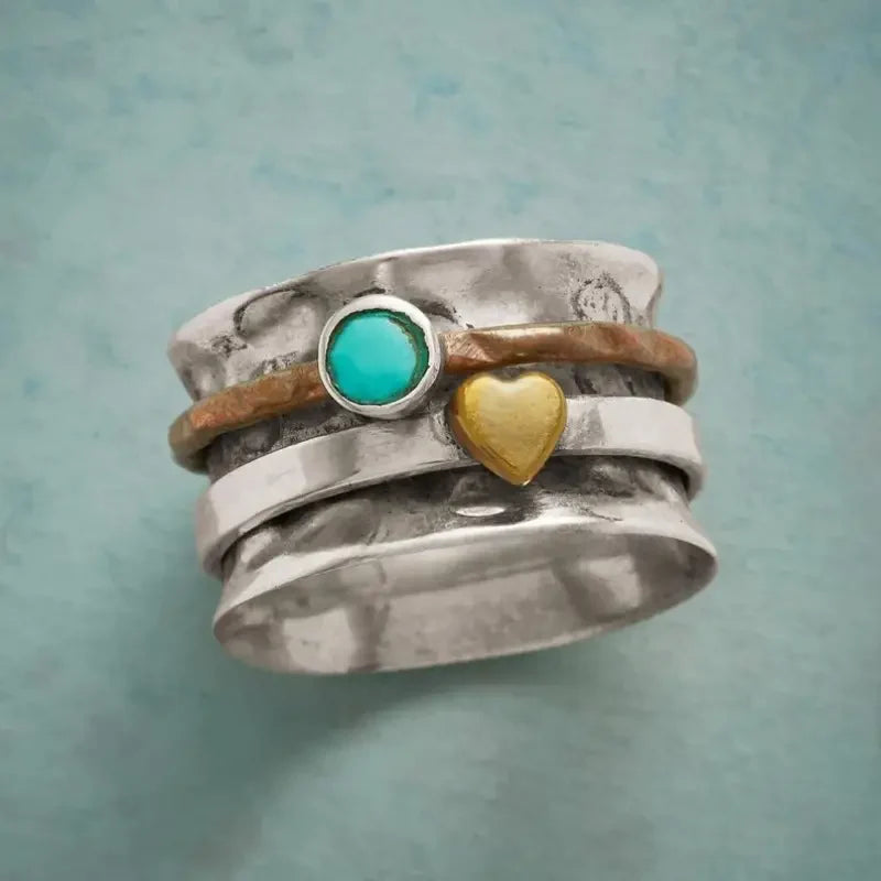 Vintage Turquoise Heart Ring