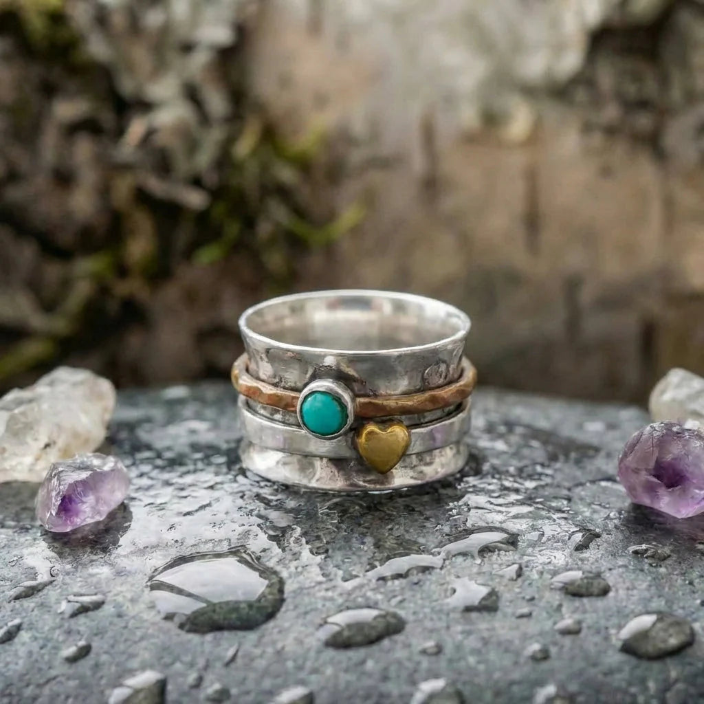 Vintage Turquoise Heart Ring