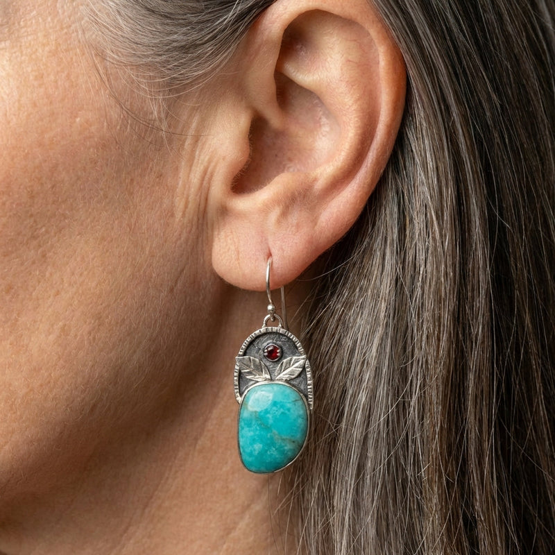 Vintage Turquoise Leaf Earrings