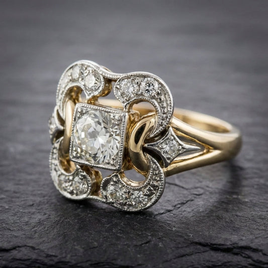 Vintage Zirconia Gold Ring