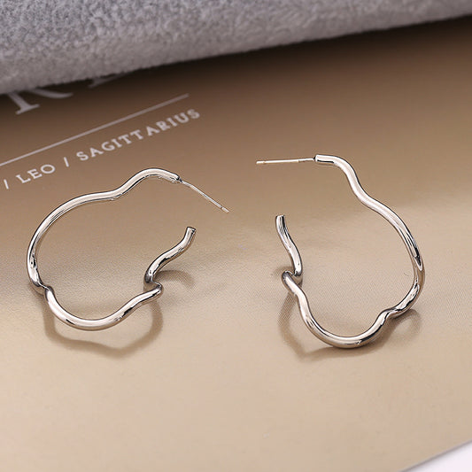 Wavy Silver Earrings