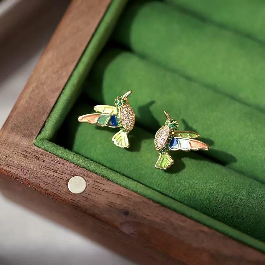 Whimsical Hummingbird Earrings