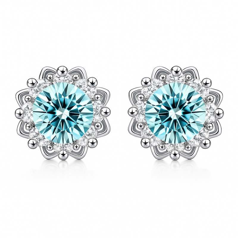 Sterling 925 Silver Sparkling Moissanite Earrings