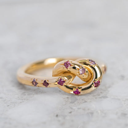 Shades Of Pink Pretzel Ring