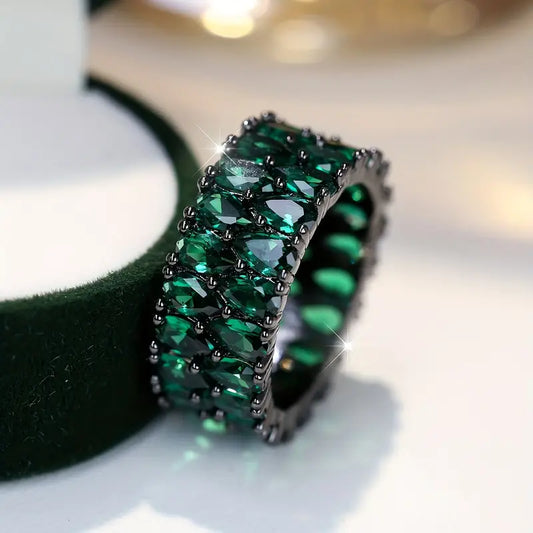 Green Dark Crystal Ring