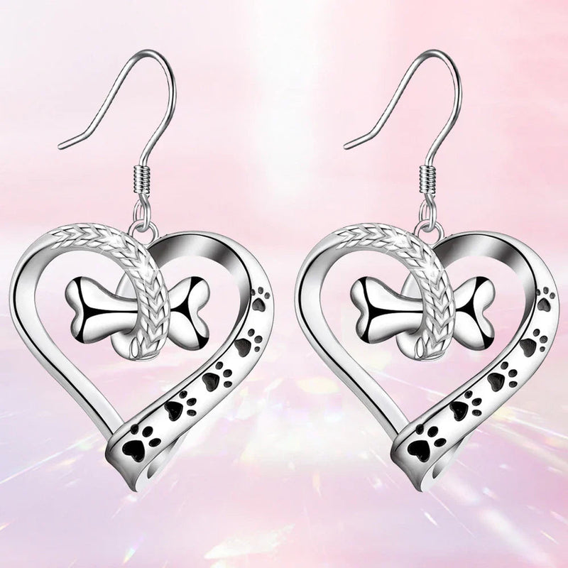 2-Piece Jewelry Set With Paw, Heart & Bone Charms