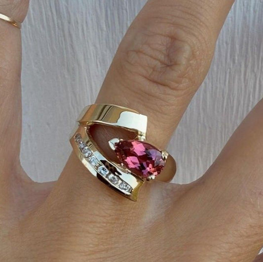 Thick Irregular Red Crystal Ring