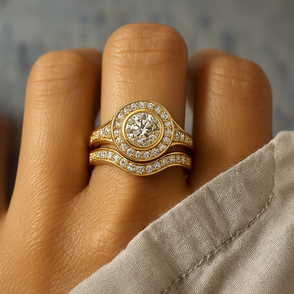 Pisces — Graceful Union Ring Set