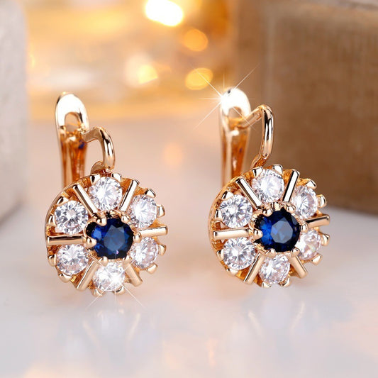 Vintage Blue Crystal Jelly Earrings