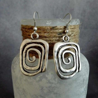 Spiral Boho Earrings In Silver