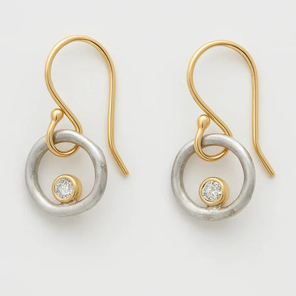 Vintage Gold & Silver Zirconia Earrings