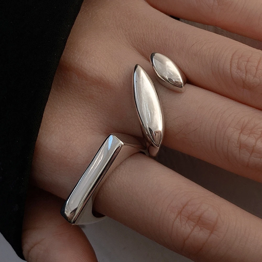 Vintage Silvered Ring Set