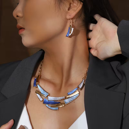Blue Enamel Boho Set