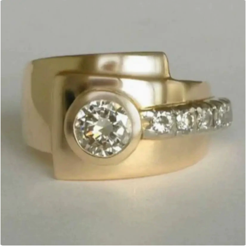 Vintage Inlaid Zirconia Drop Ring