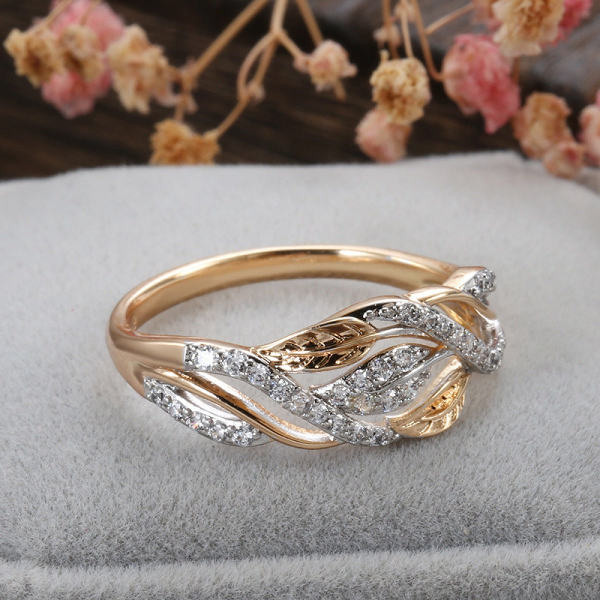 Vintage Floral Wave Ring