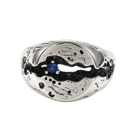 Vintage White & Blue Gold Ring