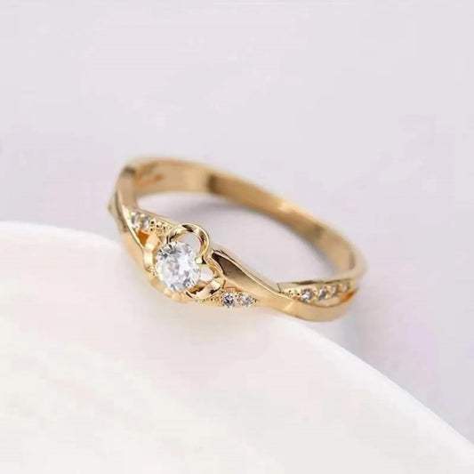 Gold Forged Stoned Ring