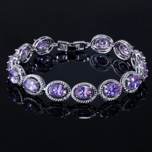 Amethyst Spiral Eternity Bracelet