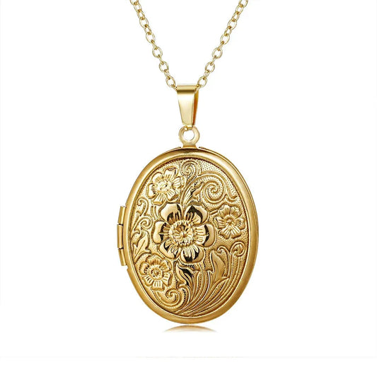 Gold Blossom Stamp Necklace