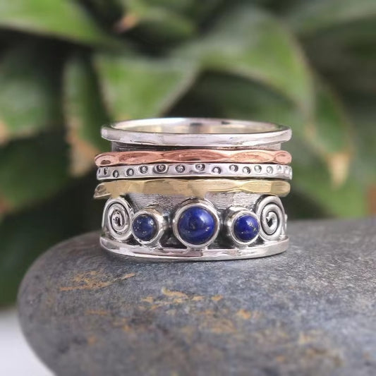 Forged White Crystal Ring Set