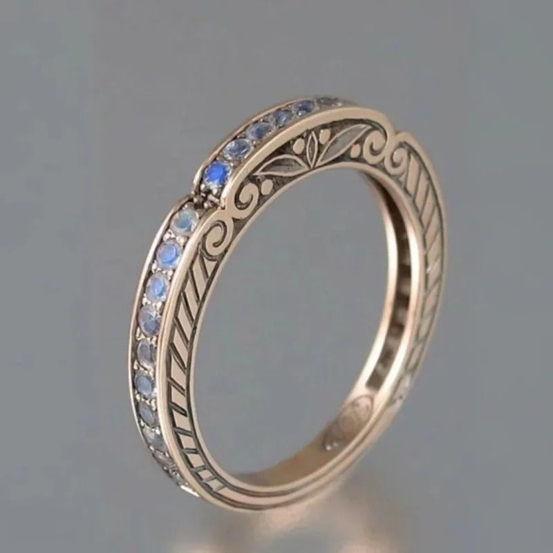 Inlaid Glass Silver Ring