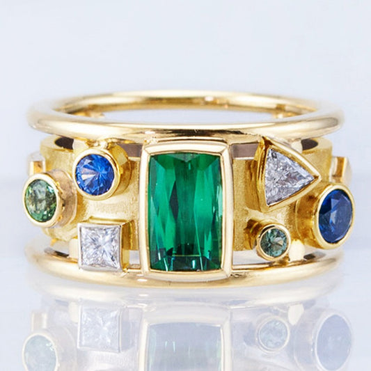 Ocean Bloom Gemstone Ring