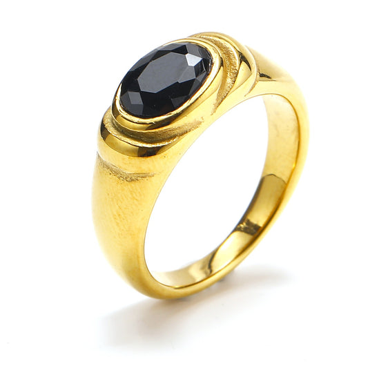 Vintage Golden Black Eye Bird Ring