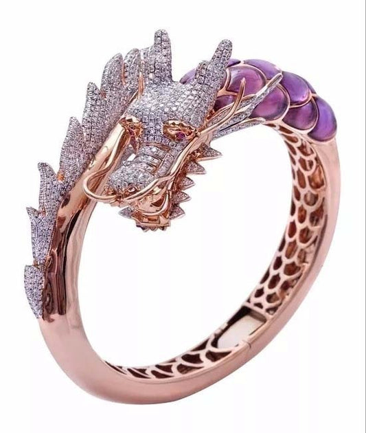 Purple Dragon Gold Ring