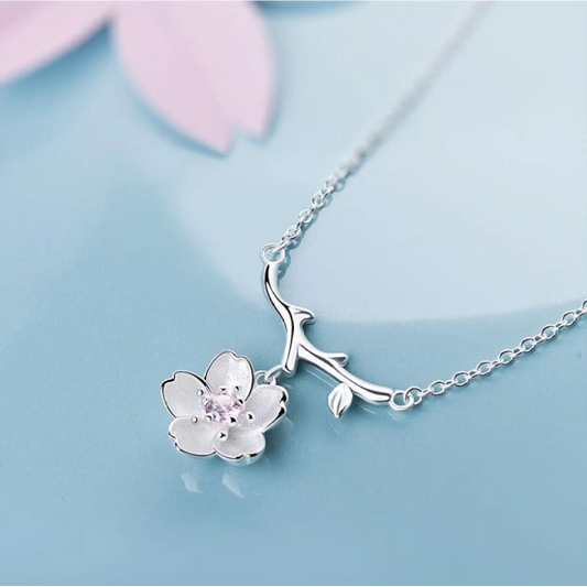 Dry Blossom Sterling Silver Necklace