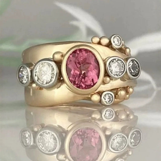 Vintage Exotic Silver Crystal Ring